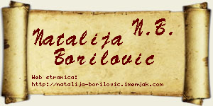 Natalija Borilović vizit kartica